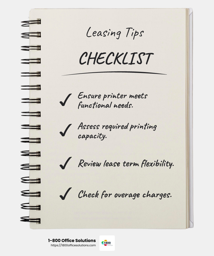 Printer Lease Agreement Terms - lease a printer for business infographic checklist-notebook Printer Lease Agreement Terms - lease a printer for business infographic checklist-notebook