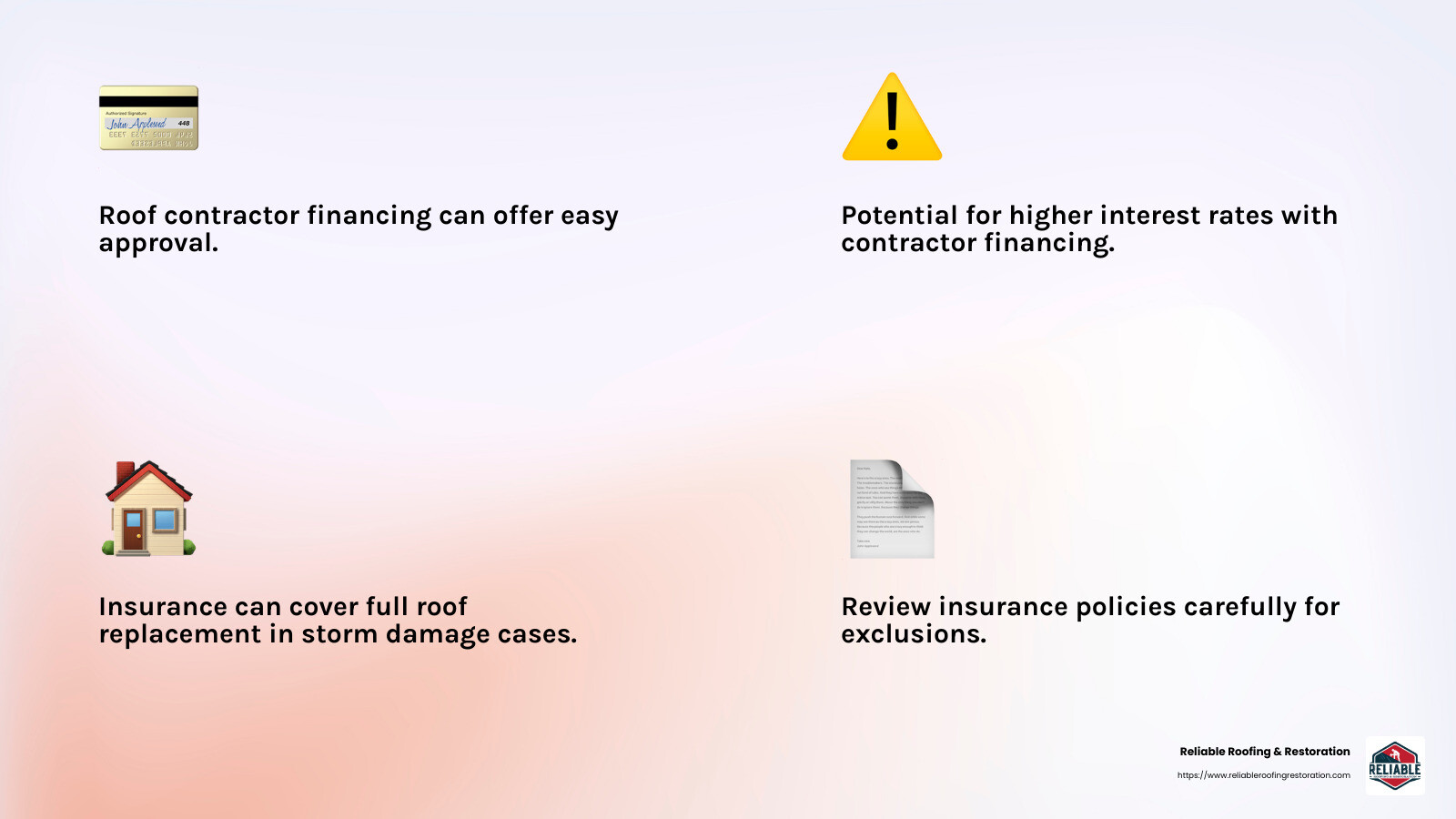 Roofing Financing: Weighing Your Options for the Best Fit 2 Roofing Financing Options Infographic - roofing financing options infographic 4_facts_emoji_light-gradient