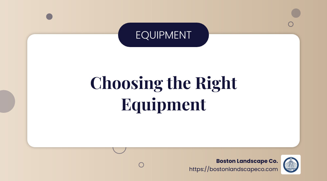 Quote about the importance of choosing the right equipment for snow plowing. - commercial snow plowing infographic simple-info-landscape-card