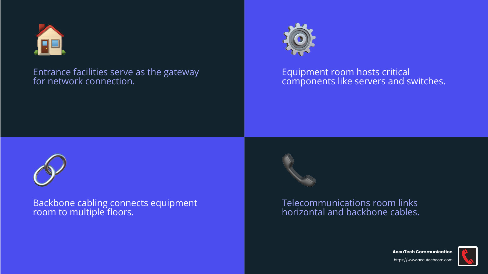 Structured Cabling Components - structured cabling system infographic 4_facts_emoji_blue