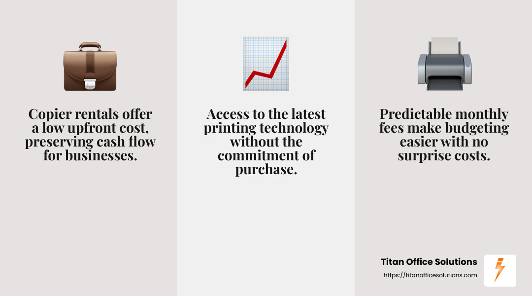 Predictable monthly costs keep your budget in check - copier rentals infographic 3_facts_emoji_grey