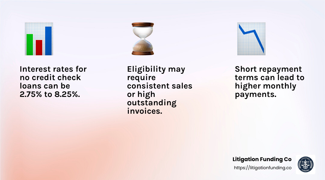 High rates and fees can strain budgets - business funding with no credit check infographic 3_facts_emoji_light-gradient