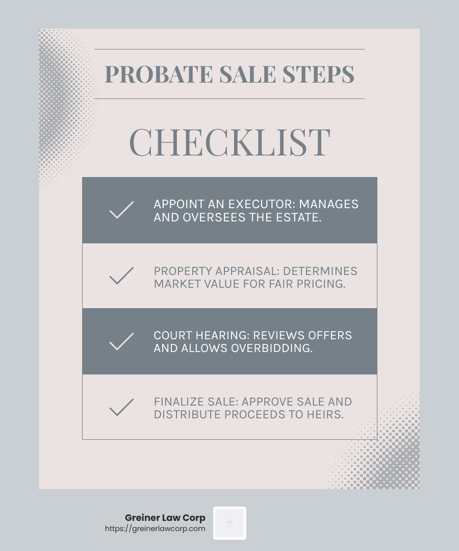 Understanding the Probate Process - meaning of probate sale infographic checklist-light-blue-grey