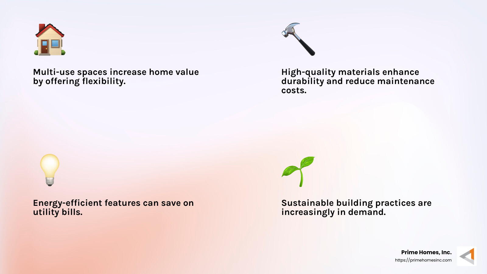 High-quality materials improve the home's appeal and longevity. - garage and room additions infographic 4_facts_emoji_light-gradient