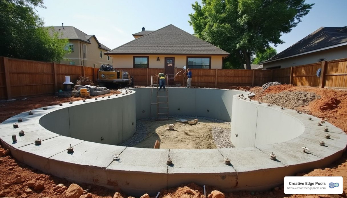 Concrete pool construction - concrete inground pool cost