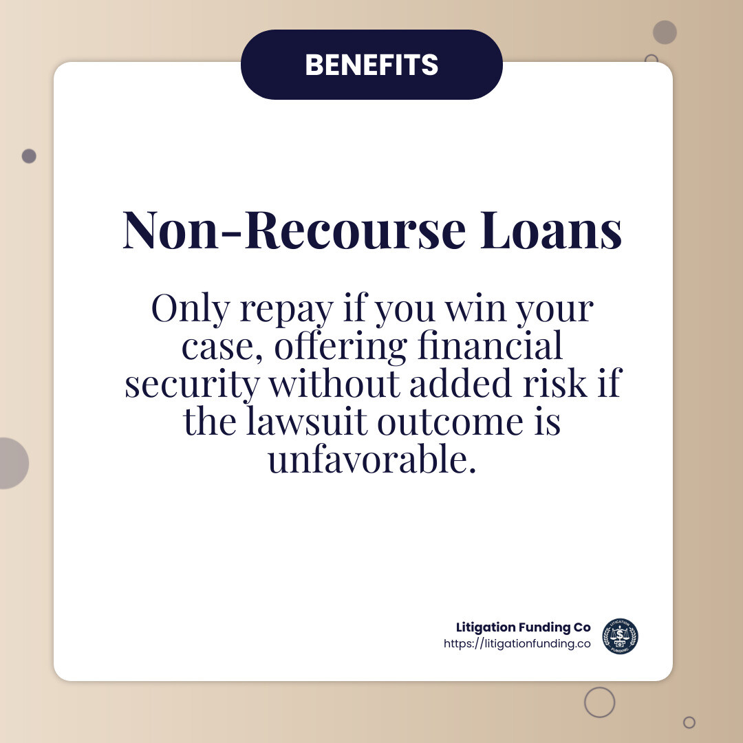 Non-recourse loan benefits - settlement loans infographic simple-info-card