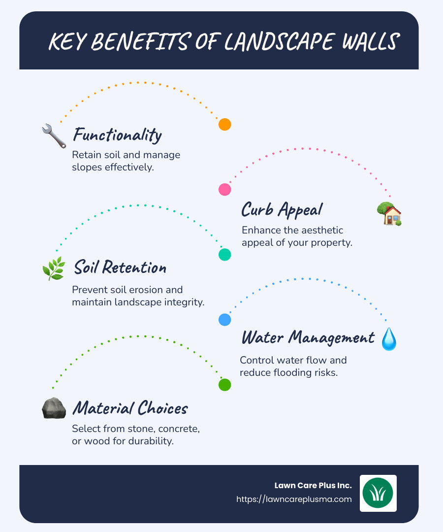 Key Features of Landscape Walls in Hyde Park, MA - landscape walls hyde park ma infographic infographic-line-5-steps-blues-accent_colors