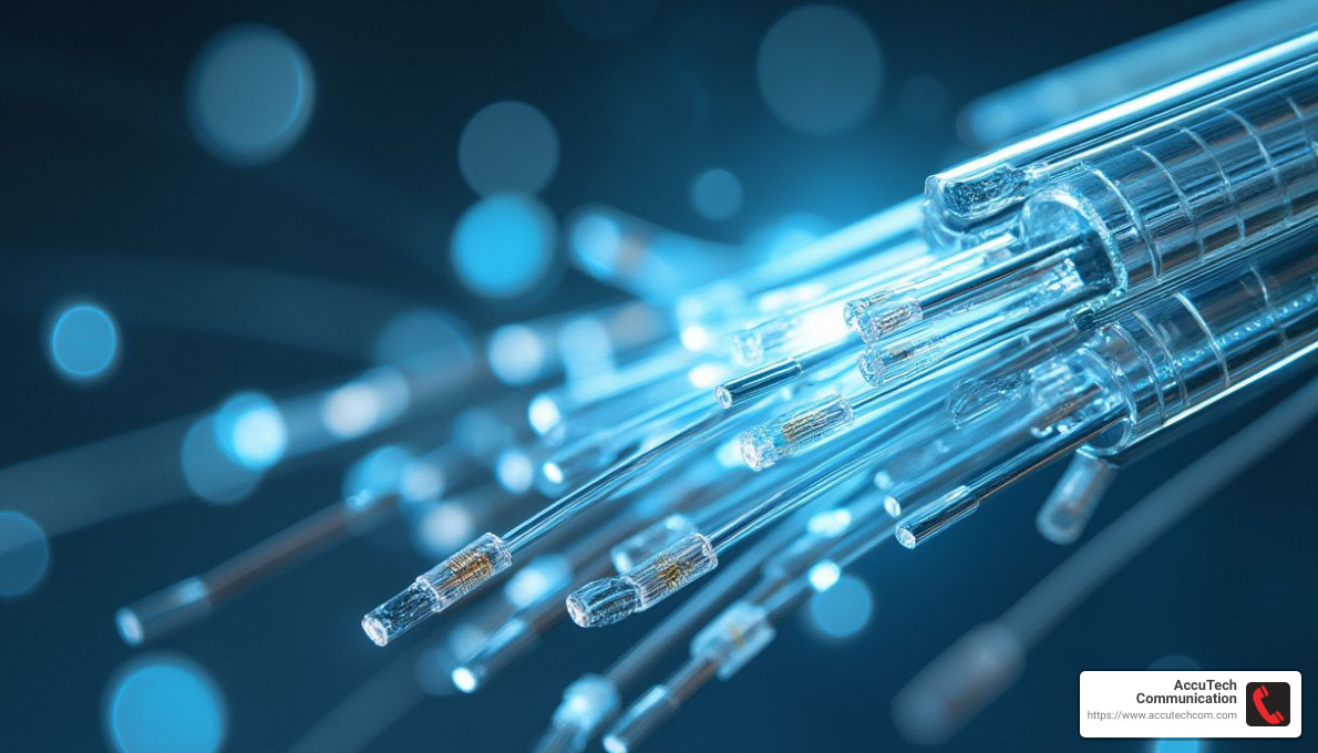 Glass fibers in fiber optics - fiber cable installation