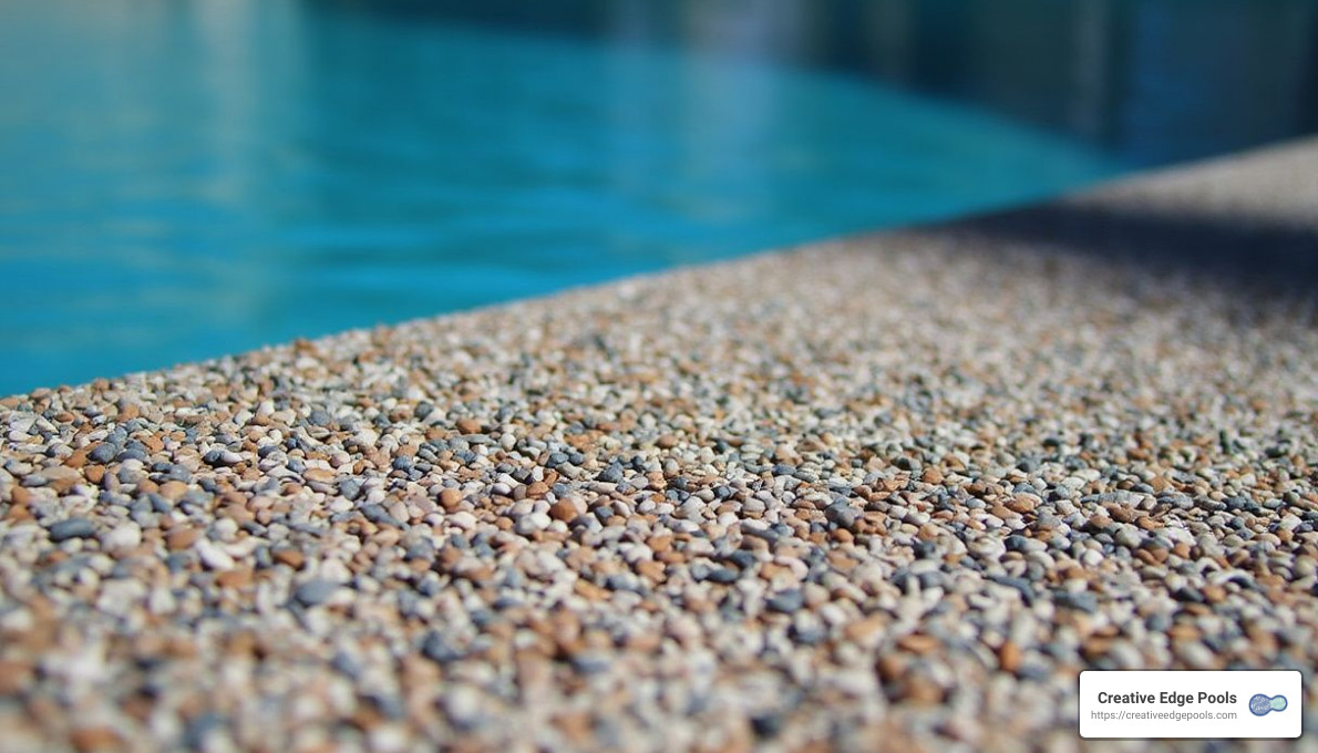 Texture of Pebble Tec pool finish - pebble tec showroom near me