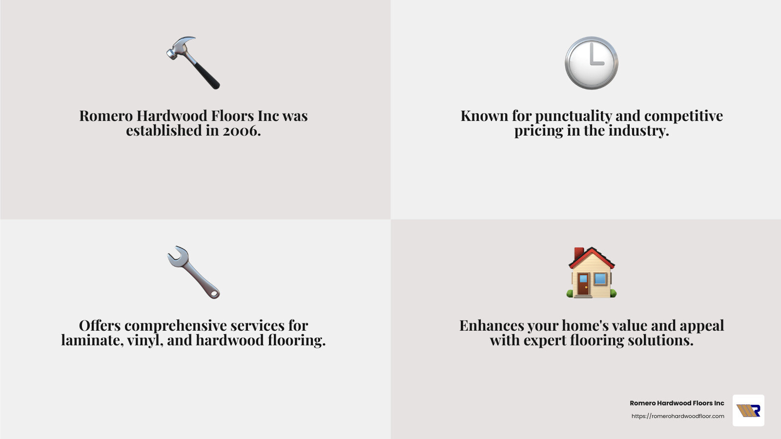 Improve your home with expert flooring solutions - laminate flooring installer infographic 4_facts_emoji_grey