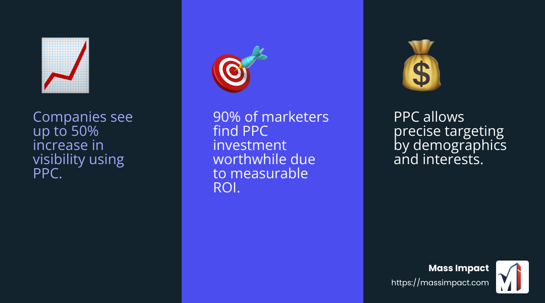 PPC Effectiveness Stat - online marketing company infographic 3_facts_emoji_blue