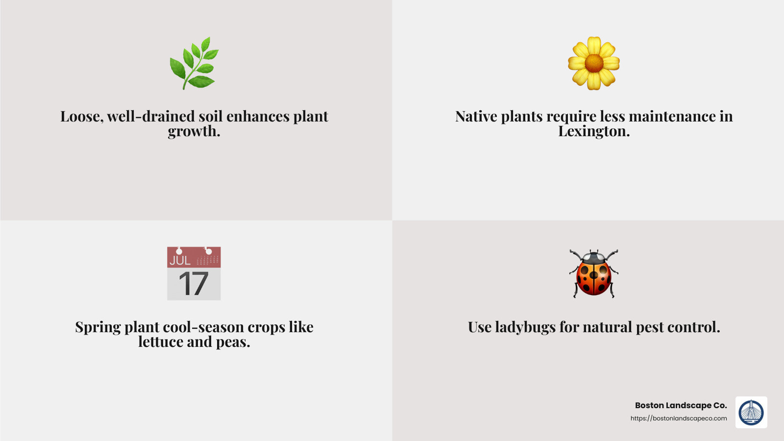 Integrated Pest Management tips - lexington gardening infographic 4_facts_emoji_grey