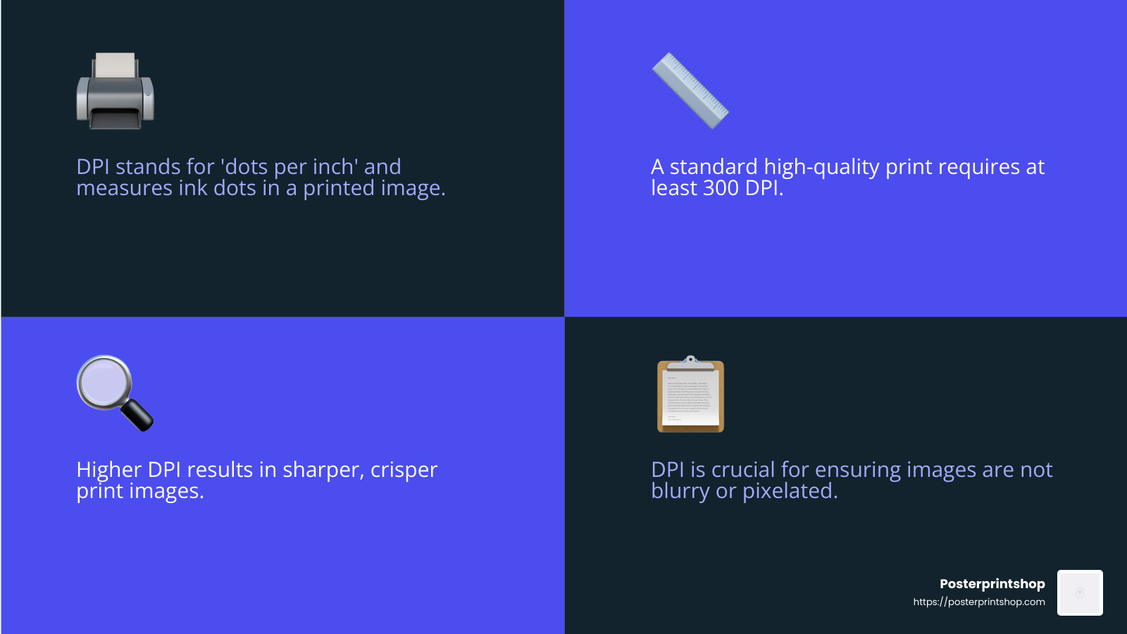 DPI explained - how do i know if my image is high resolution infographic 4_facts_emoji_blue