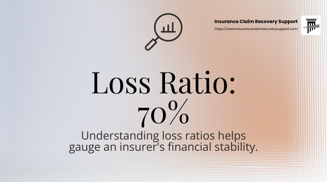 Understanding loss ratios helps gauge an insurer's financial stability. - commercial large loss claim infographic simple-stat-landscape-find