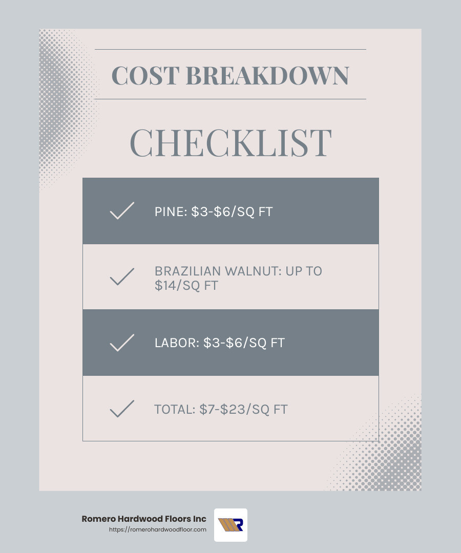 Average cost of new hardwood floors installation - Hardwood floors home value infographic checklist-light-blue-grey