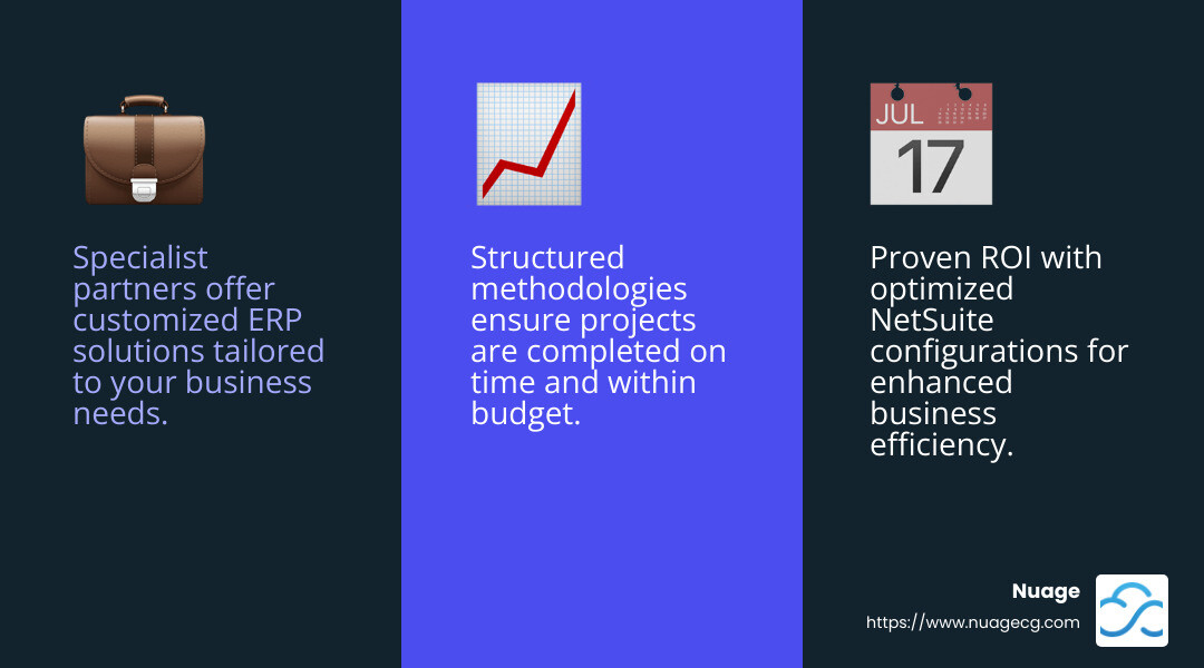 NetSuite partners bring proven methodologies - netsuite implementation specialist partners infographic 3_facts_emoji_blue