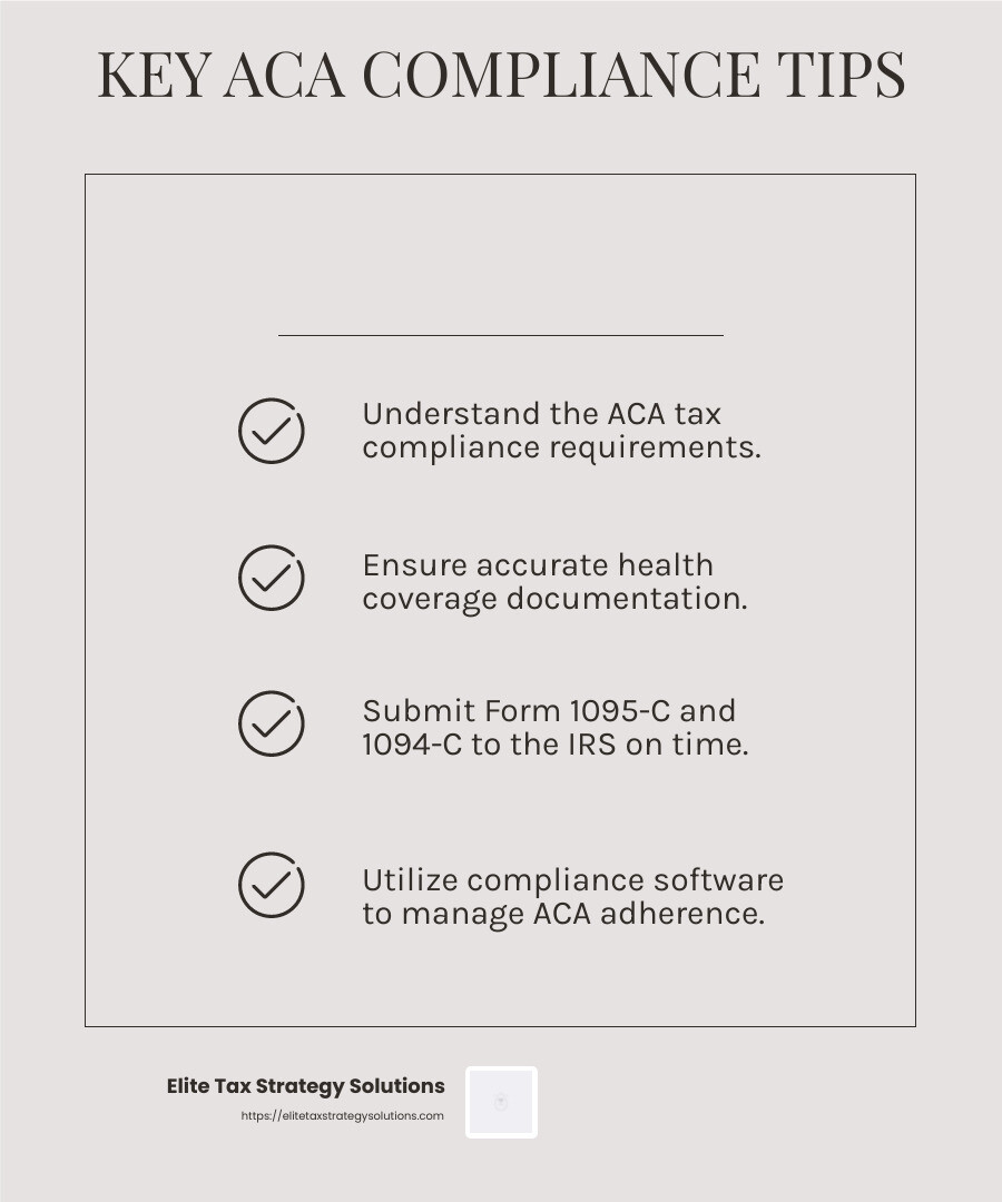 Importance of ACA Compliance - aca tax compliance infographic checklist-light-beige