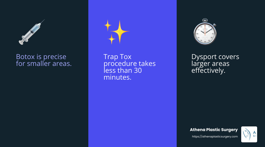 Botox vs Dysport - trap tox near me infographic 3_facts_emoji_blue