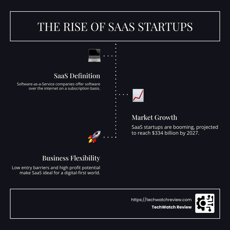 SaaS Market Growth Infographic - saas startup infographic infographic-line-3-steps-dark