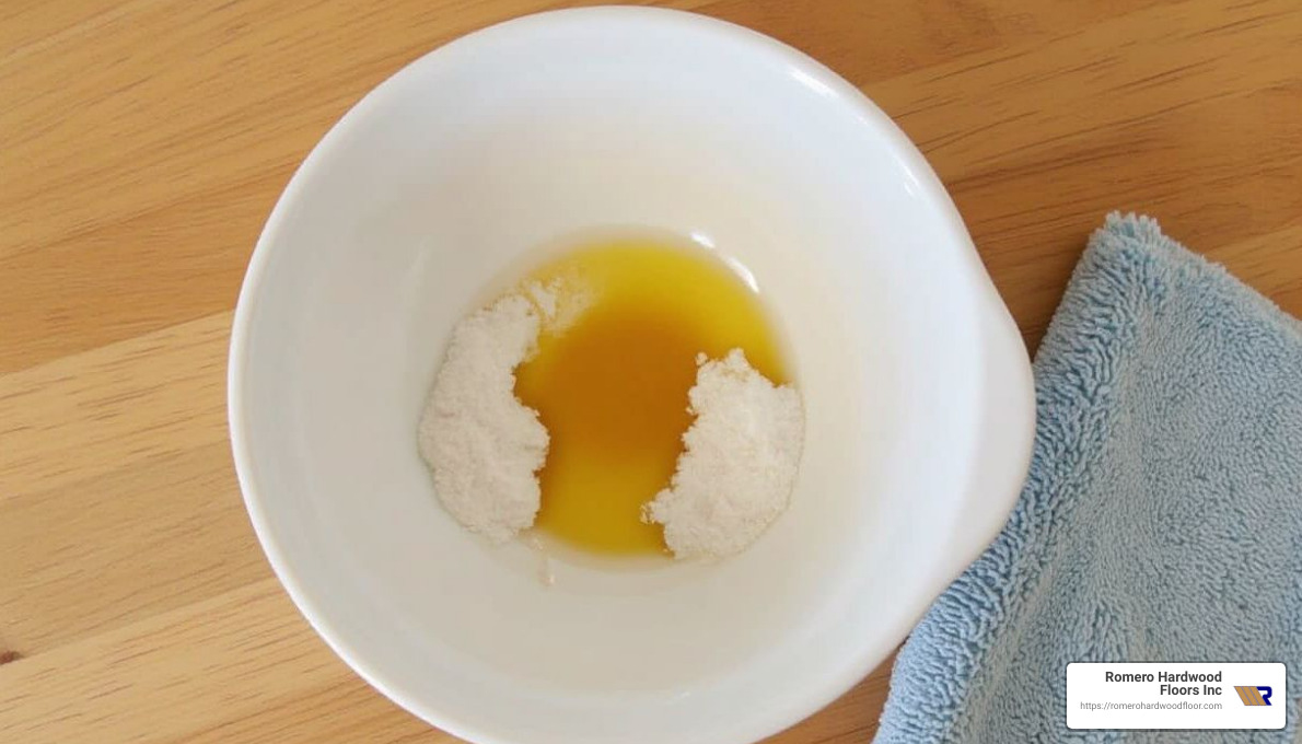 Apple cider vinegar and olive oil mix for scratch repair - Hardwood floor scratch repair