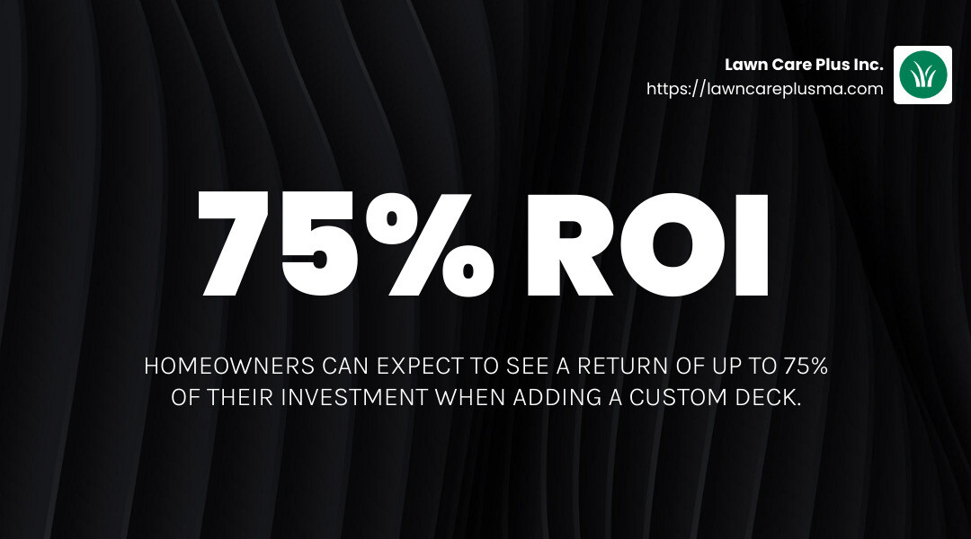 High ROI on Custom Decks - custom decks and patios infographic simple-stat-landscape-dark