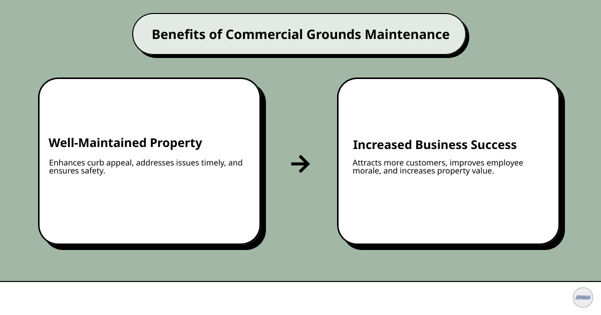 Benefits of Commercial Grounds Maintenance - commercial grounds maintenance infographic cause_effect_text