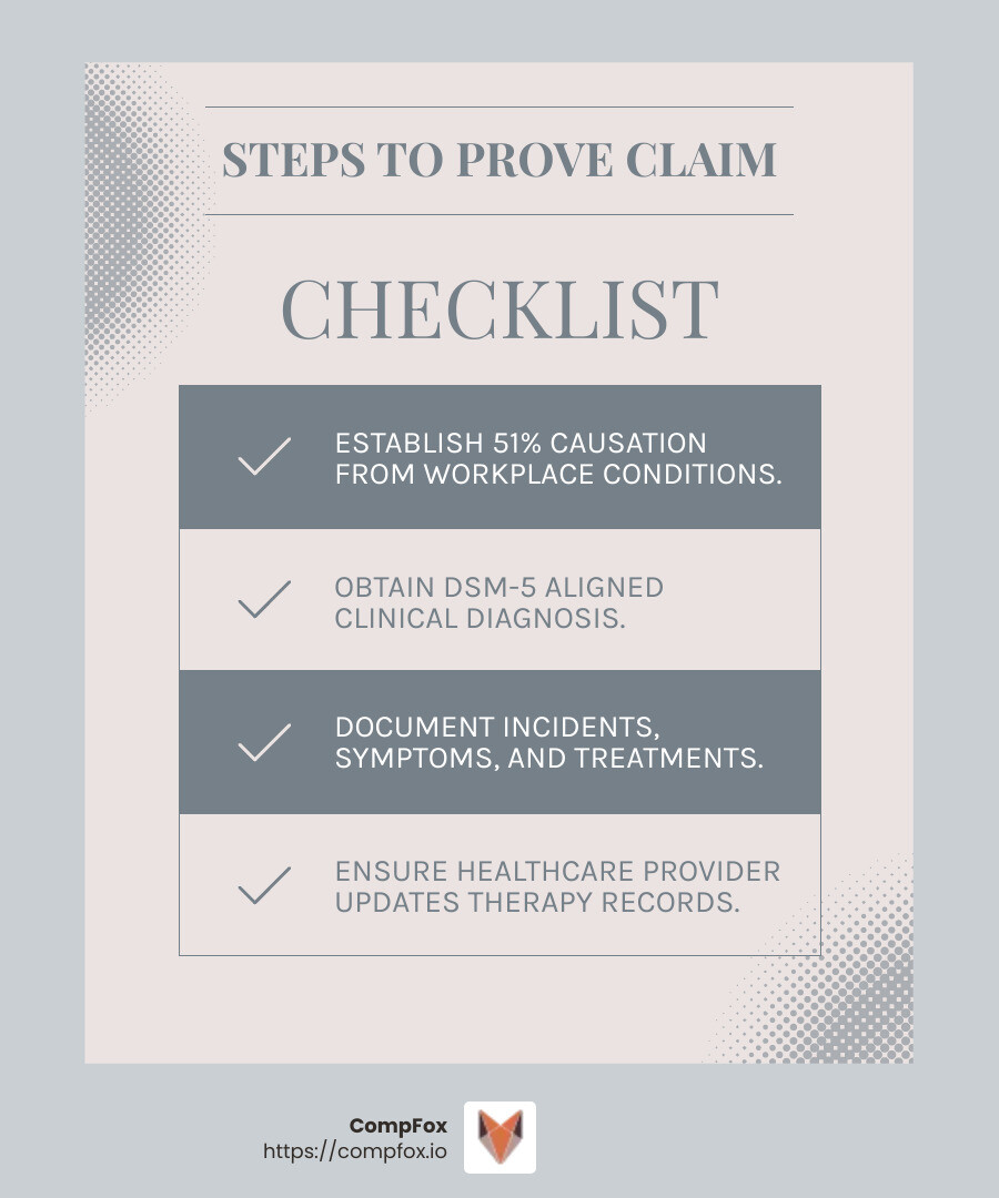 Clinical Diagnosis Requirement - psychiatric workers comp settlements california infographic checklist-light-blue-grey
