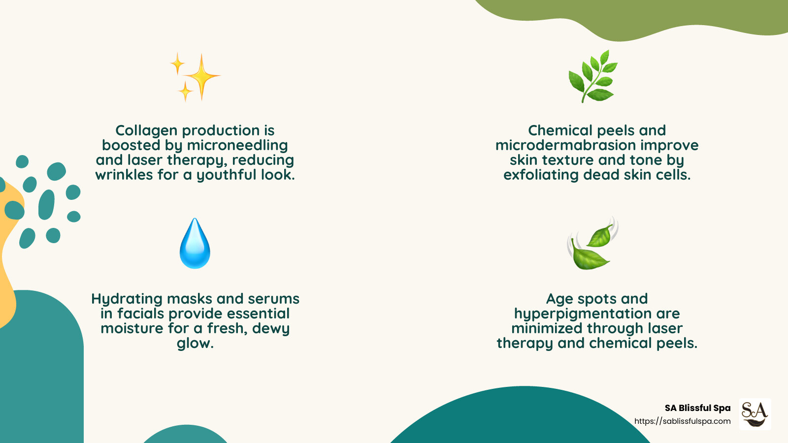 Anti-aging benefits infographic - Anti-aging facial services infographic 4_facts_emoji_nature