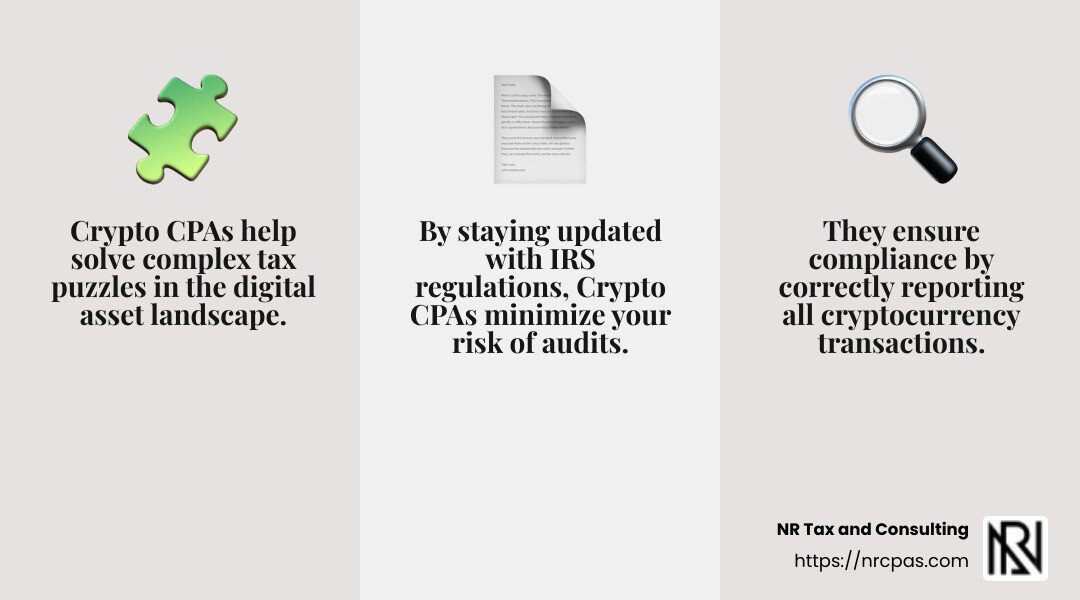 Crypto CPA Expertise and Strategy - cpa for cryptocurrency infographic 3_facts_emoji_grey
