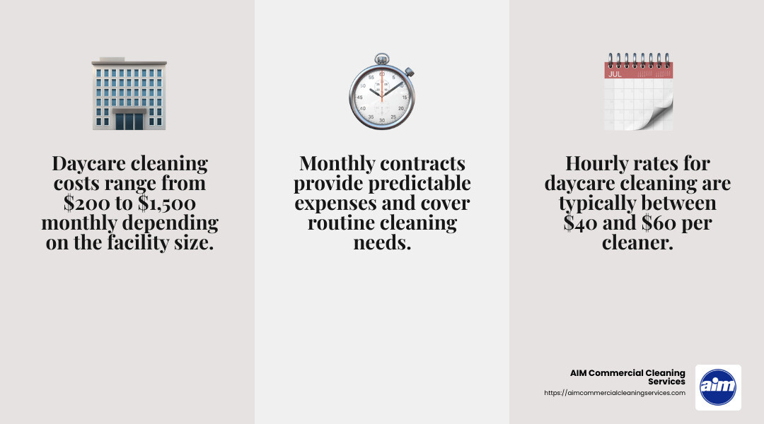 Average hourly rates for daycare cleaning - daycare cleaning service cost infographic 3_facts_emoji_grey