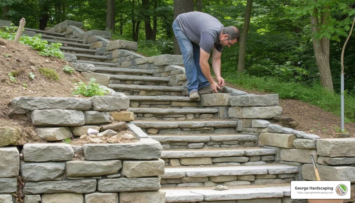 Craftsmanship and Quality - how to lay stone steps on slope