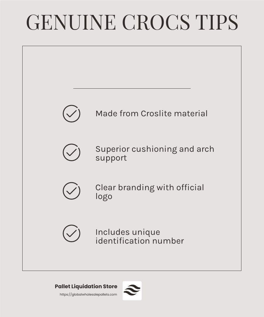 Tips for Identifying Genuine Crocs - buy crocs in bulk infographic checklist-light-beige
