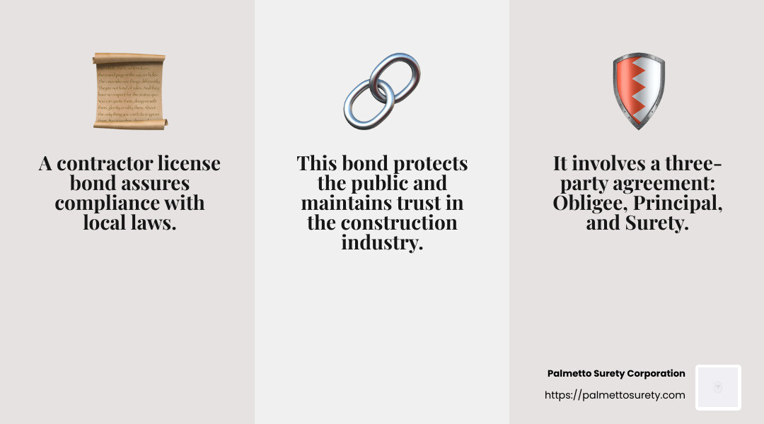 Everything you need to know about general contractor license and bond 3 Three-party agreement - license and bond for general contractor infographic 3_facts_emoji_grey