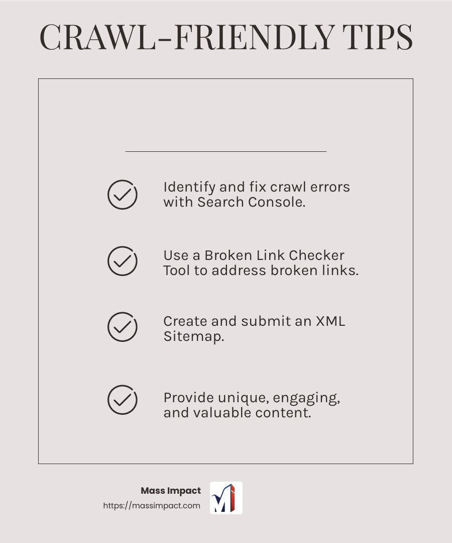 High-quality content is key to attracting both users and search engine bots. - search engine friendly websites infographic checklist-light-beige