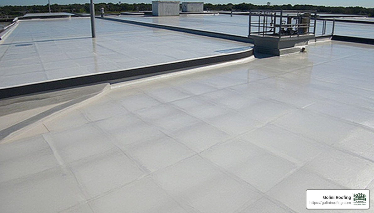 Example of a commercial roof with TPO membrane - commercial roof companies