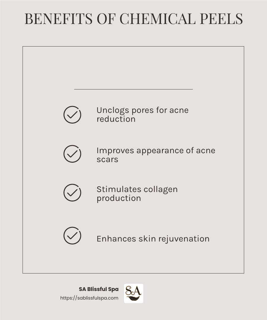 Collagen Production Benefits - are chemical peels good for acne infographic checklist-light-beige