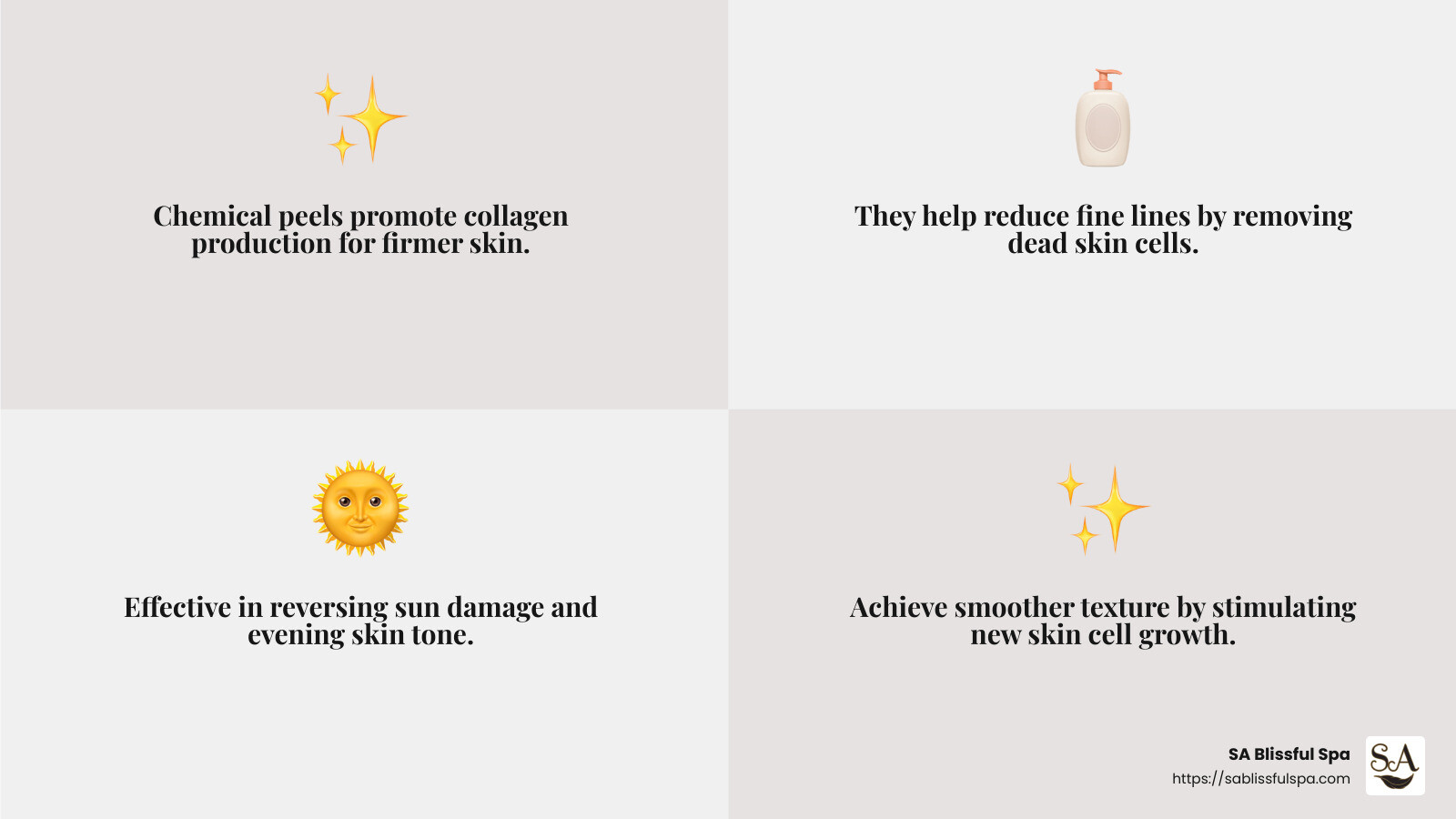 Chemical peels promote smoother skin and even tone - are chemical peels good for acne infographic 4_facts_emoji_grey