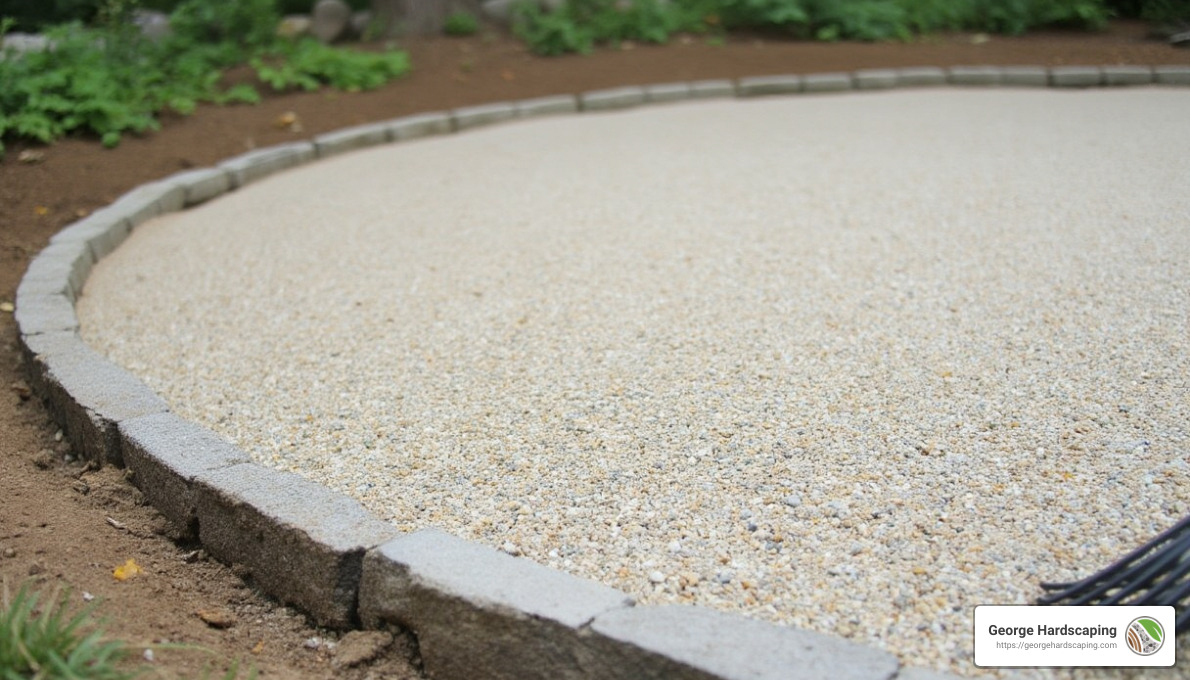 Smooth sand and gravel surface - Stone patio installation