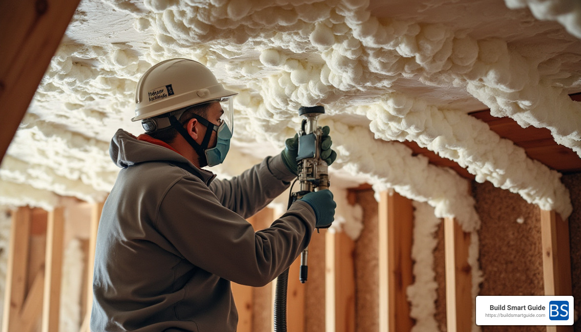 Icynene spray foam installation - non-toxic spray foam insulation