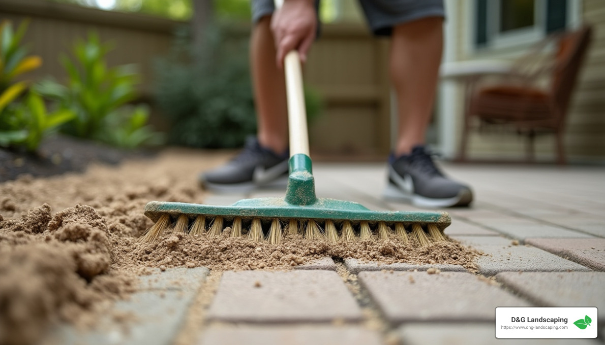 Polymeric sand application - paver contractor near me