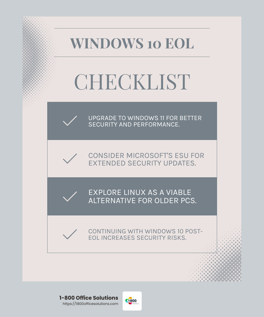 Windows 10 End of Life Timeline - windows 10 end of life infographic checklist-light-blue-grey Windows 10 End of Life Timeline - windows 10 end of life infographic checklist-light-blue-grey