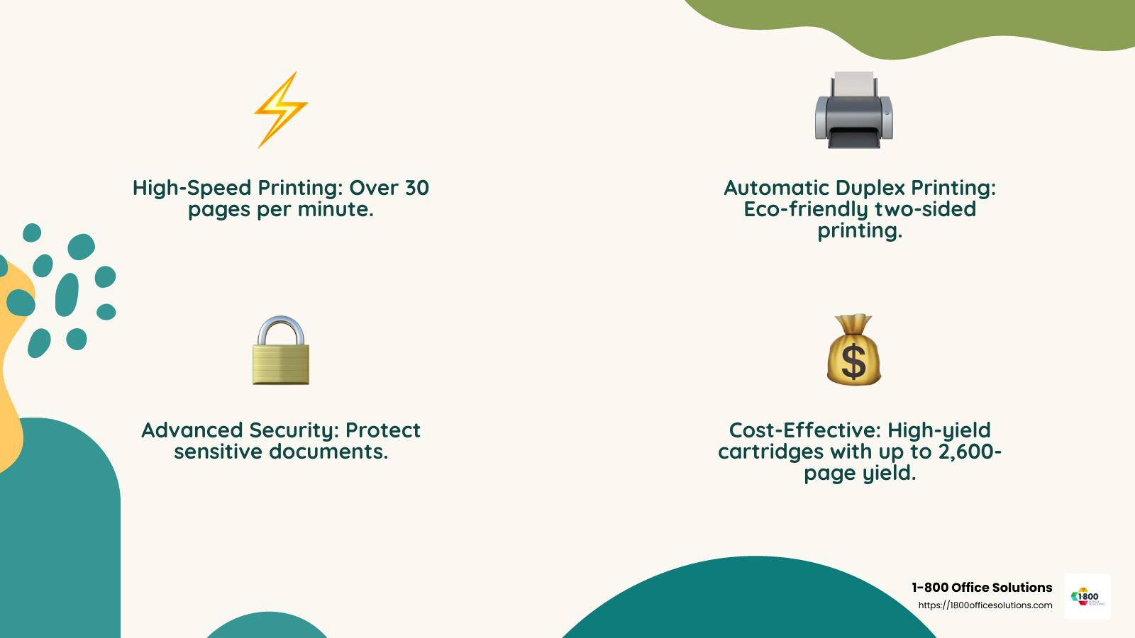 Brother printer features and cost-effectiveness - brother monochrome laser printer infographic 4_facts_emoji_nature
