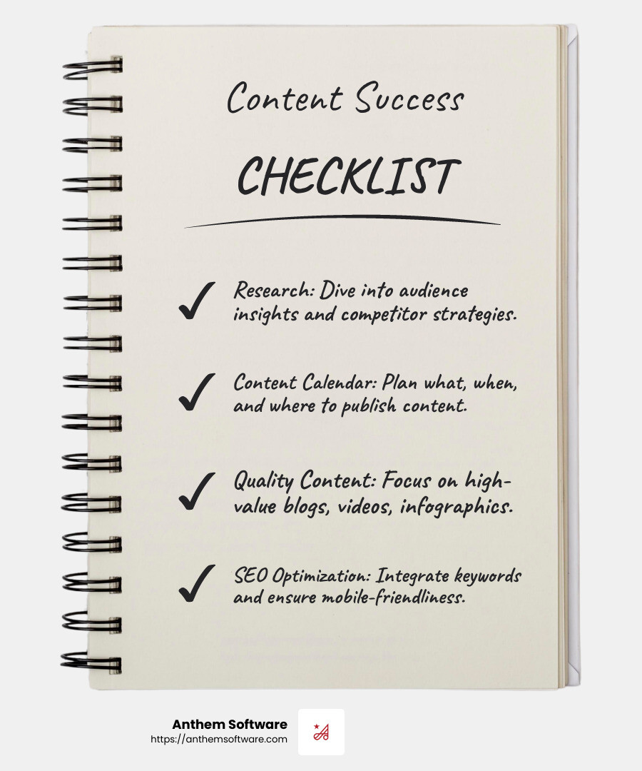 7ef9c0471796cc77cdeb30d42aaee9a56da9339e Content Marketing Packages: A Plan for Success Discover how content marketing plan packages can boost your B2B strategy with targeted content creation and effective distribution. Content Marketing Components - content marketing plan packages infographic checklist-notebook