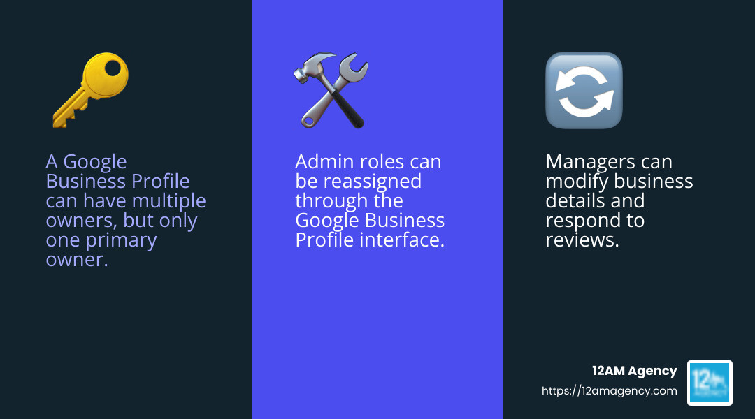 Google Business Profile user roles - how to manage users in google business profile infographic 3_facts_emoji_blue