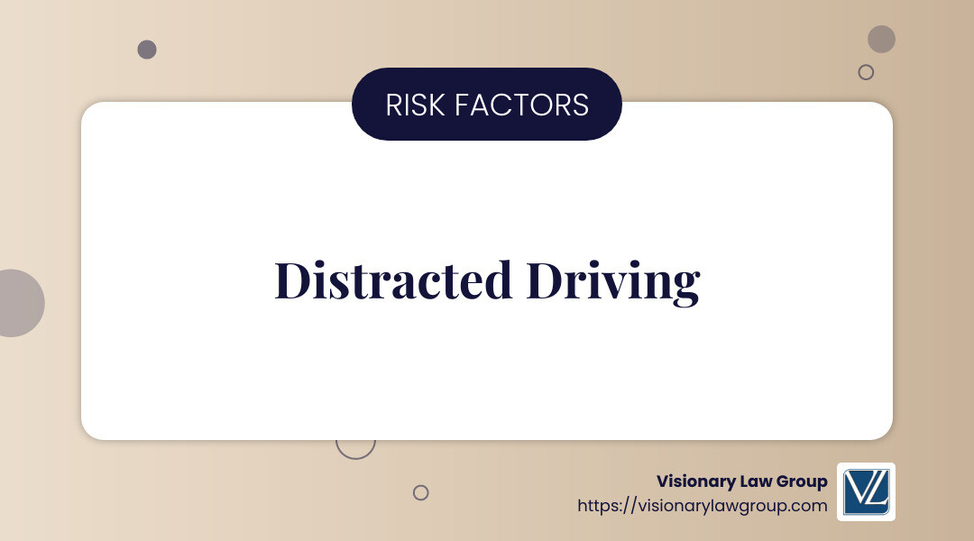 Distracted driving is a leading cause of crashes - camper crash infographic simple-info-landscape-card