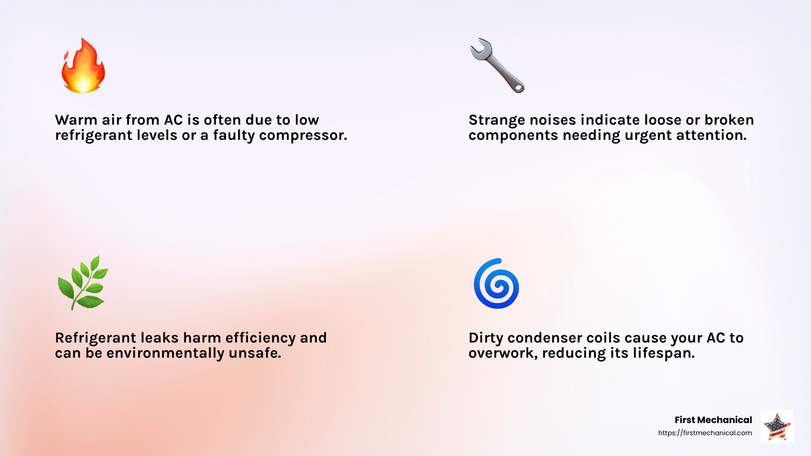 Common AC Problems and Solutions - 24-hour AC service Tampa infographic 4_facts_emoji_light-gradient Common AC Problems and Solutions - 24-hour AC service Tampa infographic 4_facts_emoji_light-gradient