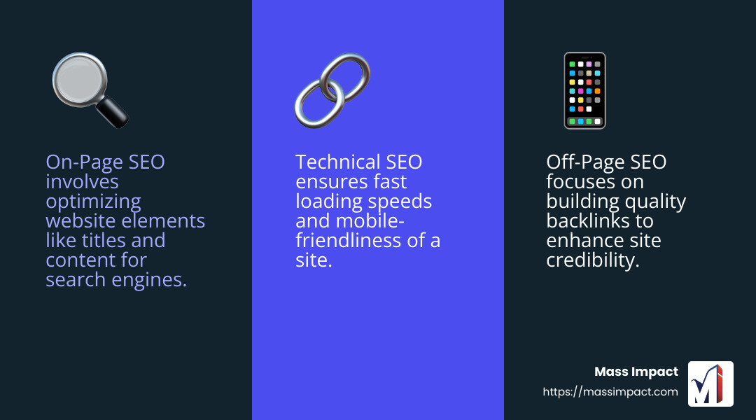 SEO increases website visibility and drives organic traffic. - internet marketing agency infographic 3_facts_emoji_blue