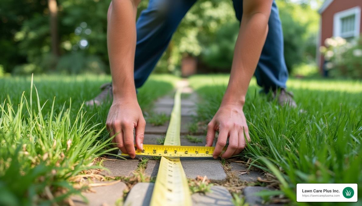 Measuring space for paver walkway - cost to install paver walkway