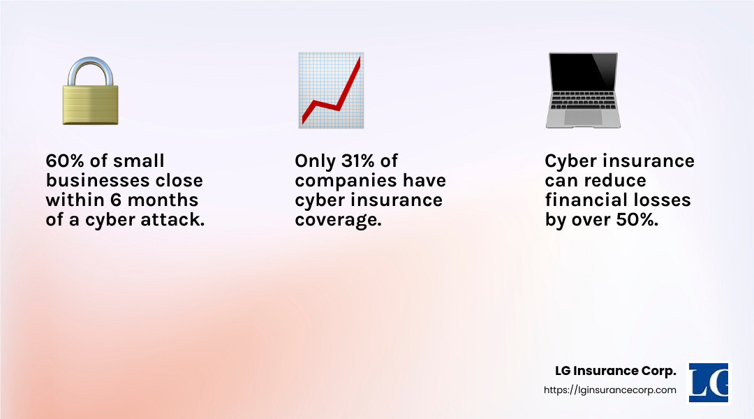 Cyber insurance importance - business insurance miami fl infographic 3_facts_emoji_light-gradient | small business insurance miami