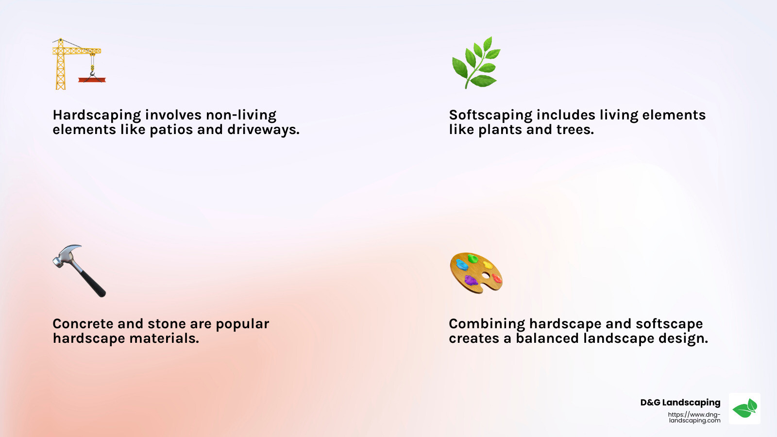 Hardscape vs. Softscape Infographic - commercial hardscape contractors infographic 4_facts_emoji_light-gradient